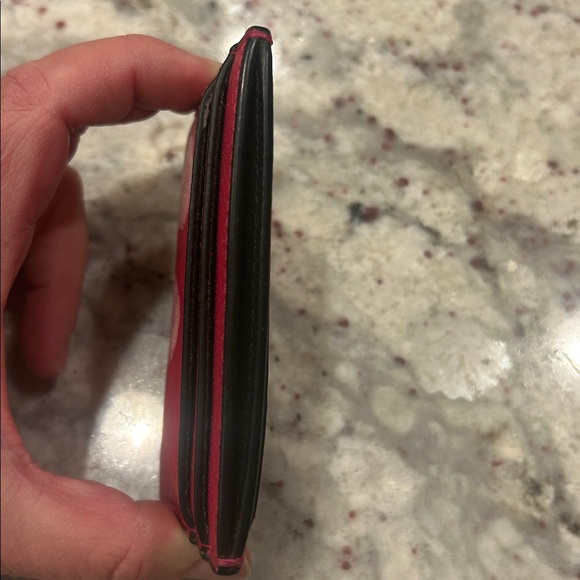 Cute Coach Card Case Hot Pink Floral Print - Picture 3 of 5